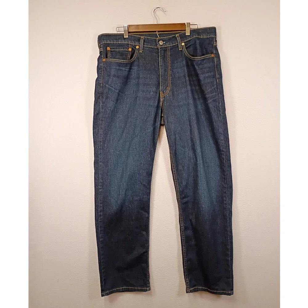 Classic Dad Core Levi's 550 Mens 36x30 Dark Wash Relaxed Fit Tapered Jeans